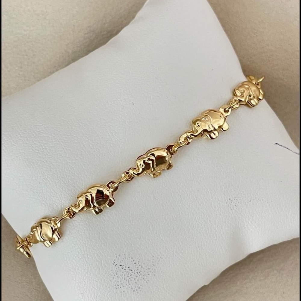 18k Gold Filled Elephant Bracelet - Picture 1 of 7